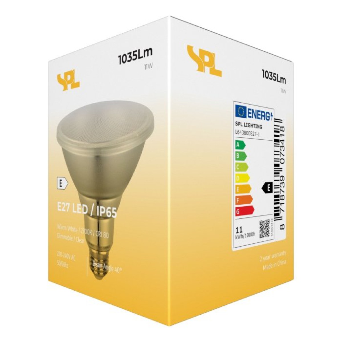 SPL LED Reflektor 122x134 E27 11 W 1035 lm 2700K klar dimmbar