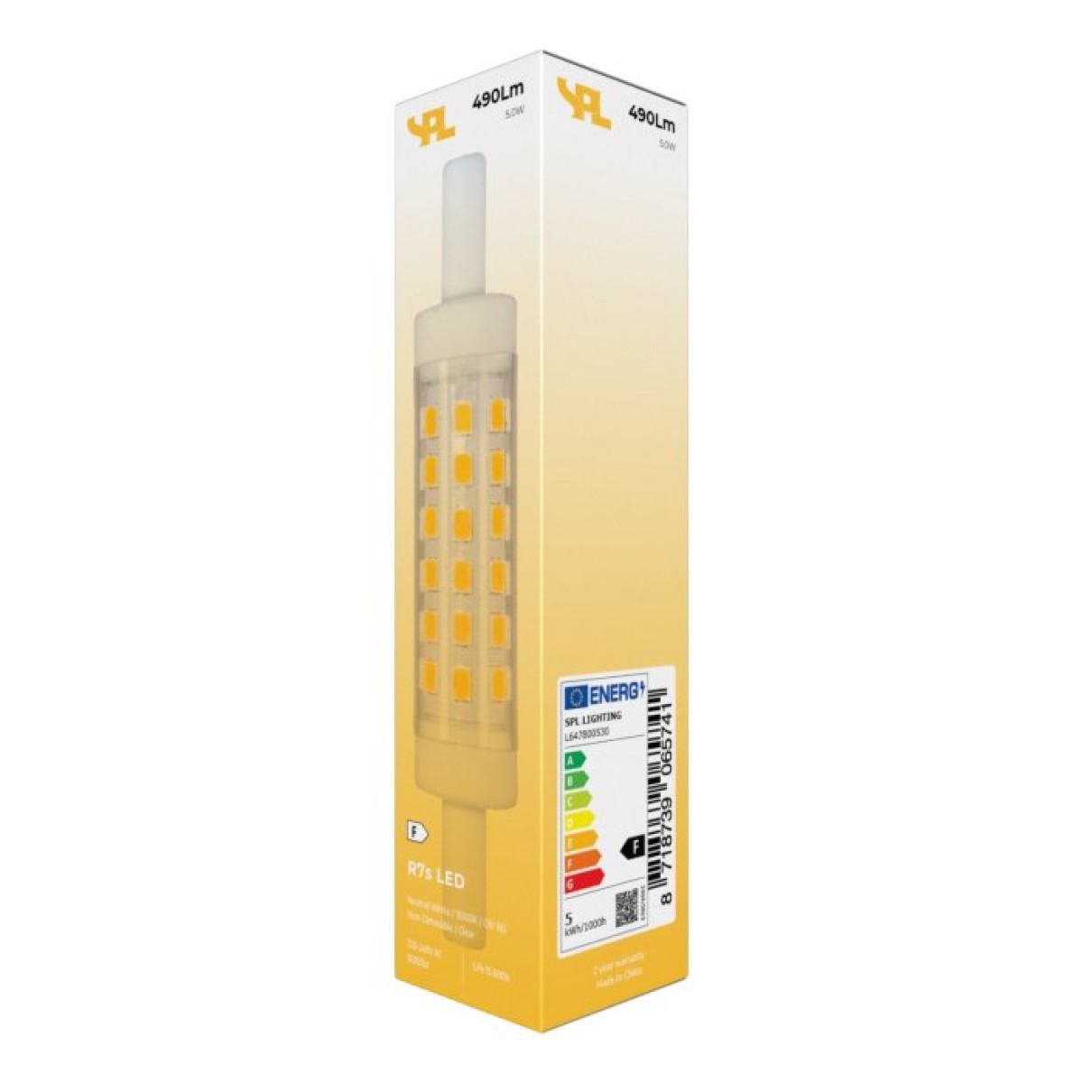 SPL LED Röhre T15x78 R7s 5 W 490 lm 3000K klar