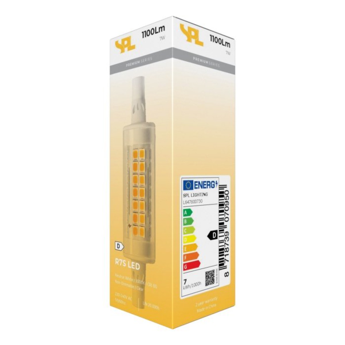 SPL LED Stablampe T18x78 R7s 7 W 1000 lm 3000K klar