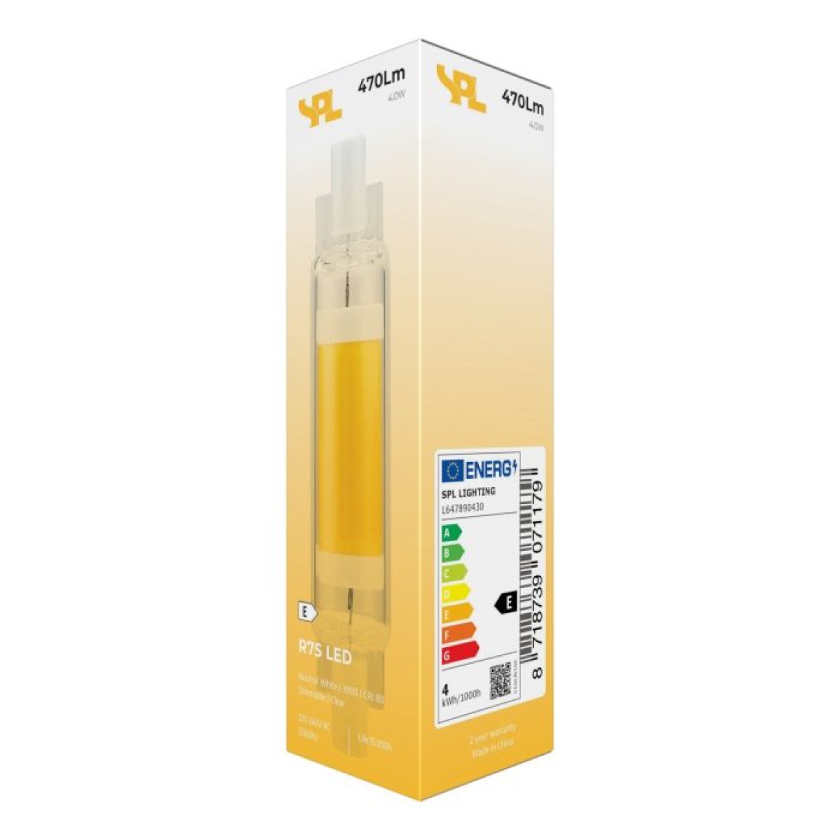 SPL LED Röhre T16x78 R7s 4 W 470 lm 3000K klar dimmbar