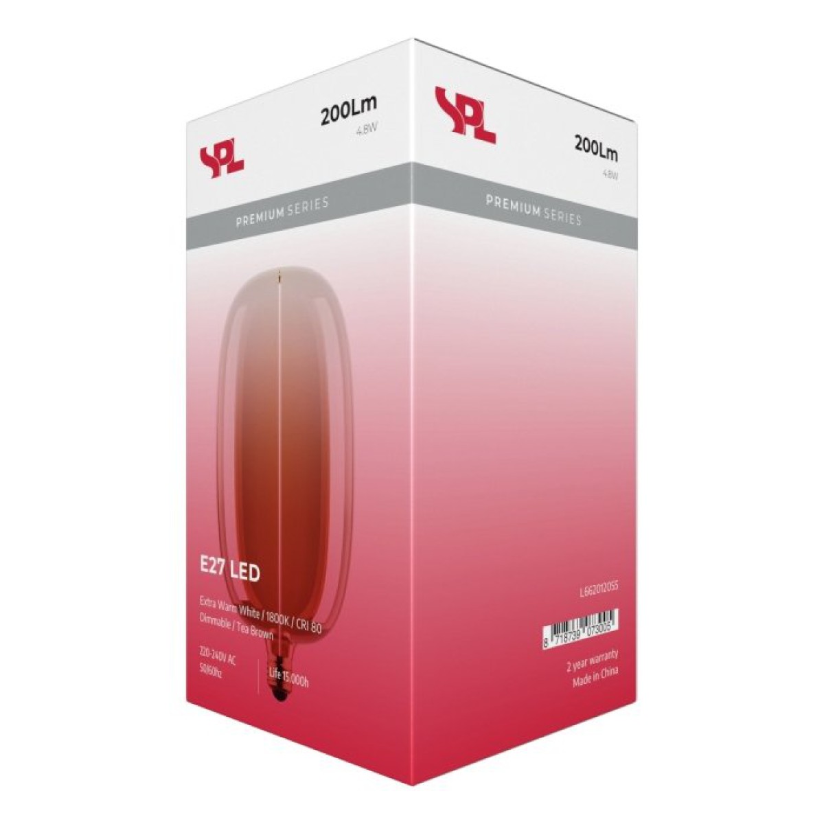 SPL LED Filament Olive WG145x280 E27 4,8 W 200 lm 1800K Amber dimmbar