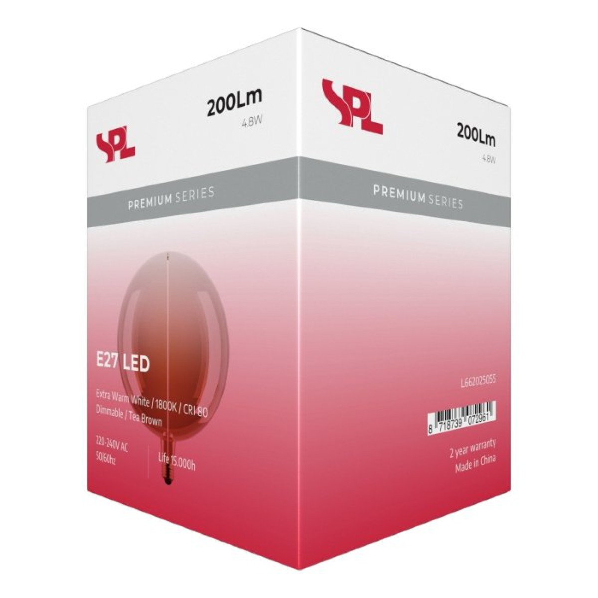 SPL LED Filament Globe G200x268 E27 4,8 W 200 lm 1800K Amber dimmbar