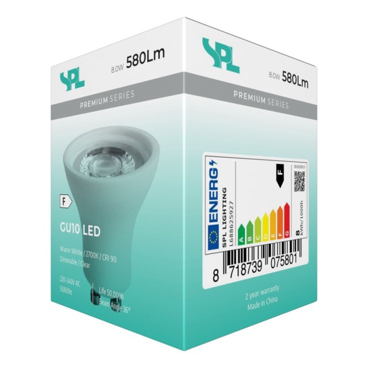 SPL LED Reflektor 43x45 GU10 8 W 580 lm 2700K klar dimmbar