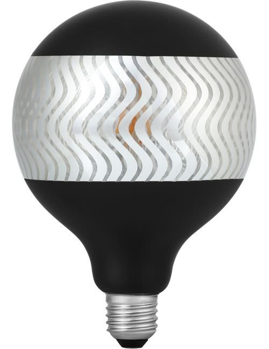 SPL LED Filament Globe G125x180 E27 4 W 120 lm 2500K Schwarz-Silber dimmbar Ripple
