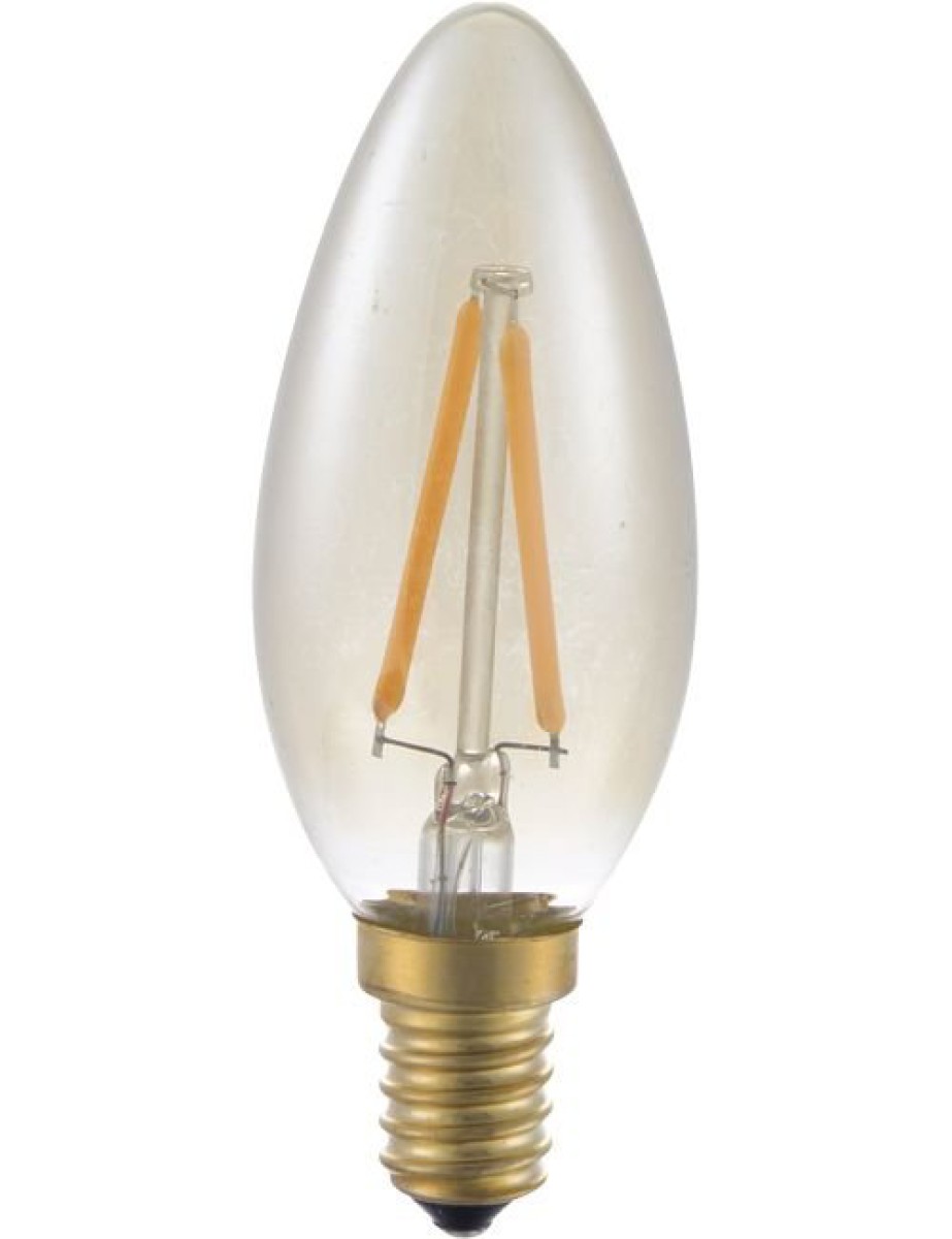 SPL LED Filament Kerze C35x100 E14 2 W 100 lm 2200K Gold dimmbar