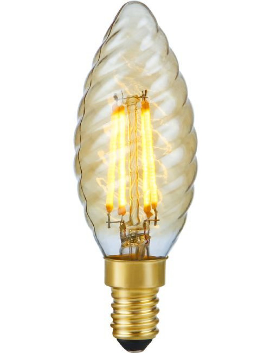 SPL LED Filament Kerze gedreht C35x100 E14 4 W 250 lm 2200K Gold dimmbar