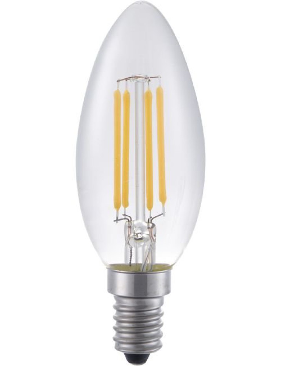 SPL LED Filament Kerze C35x100 E14 4 W 370 lm 2500K klar dimmbar