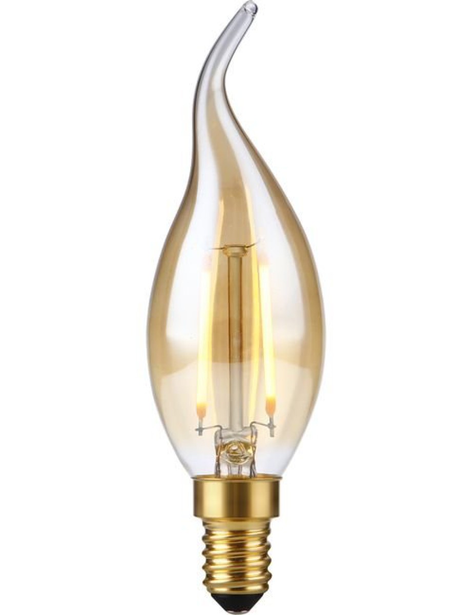 SPL LED Filament Windstoßkerze C35x120 E14 2 W 140 lm 2200K Gold dimmbar