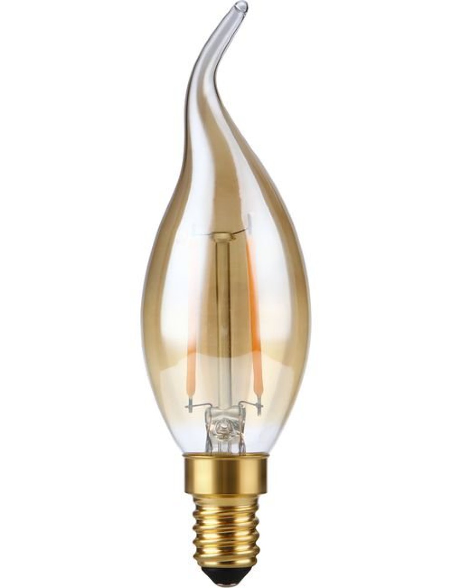 SPL LED Filament Windstoßkerze C35x120 E14 2 W 140 lm 2200K Gold dimmbar