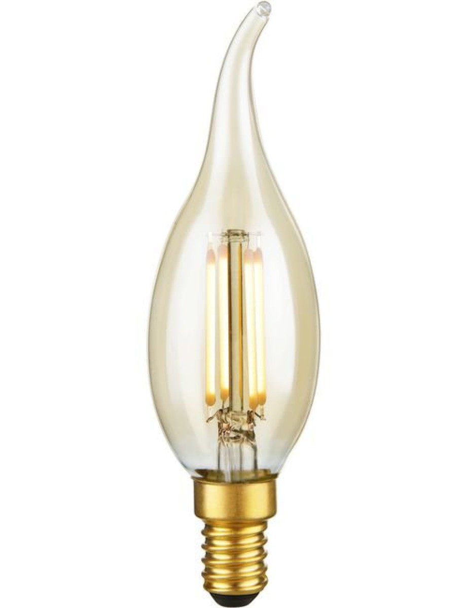 SPL LED Filament Windstoßkerze C35x120 E14 4 W 300 lm 2200K Gold dimmbar