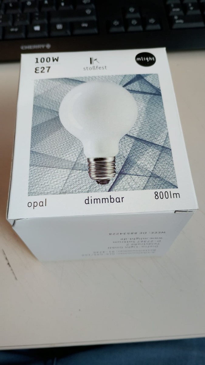 Mlight Globelampe G95 100W E27 opal stoßfest